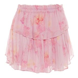 LoveShackFancy | Floral Pink Chiffon Skirt